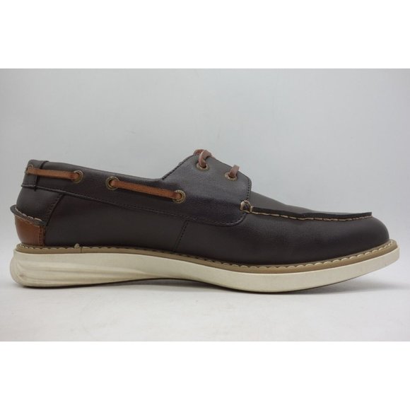 Nautica Nueltin Brown Leather Dress Casual Lace Up Deck Loafers Shoes Men\'s 11 main image 8